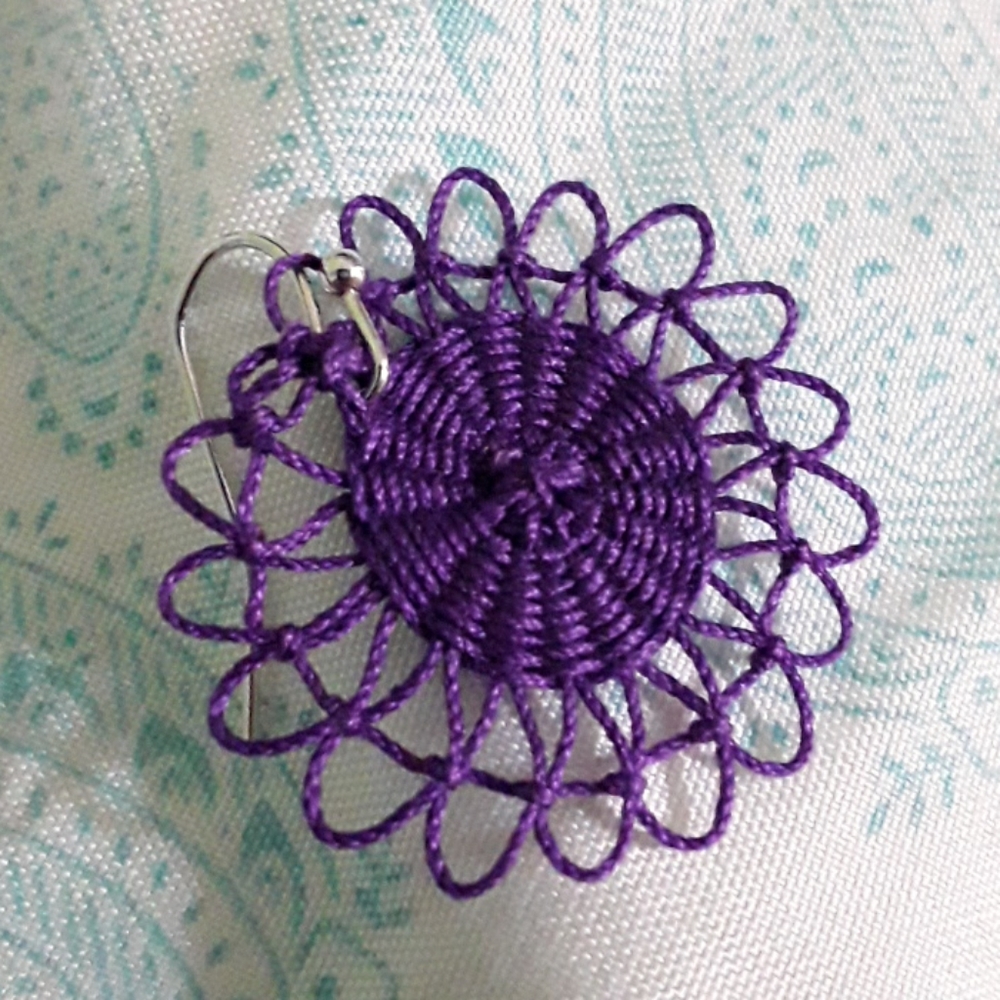 Purple Handmade earrings - Picture 2 of 4